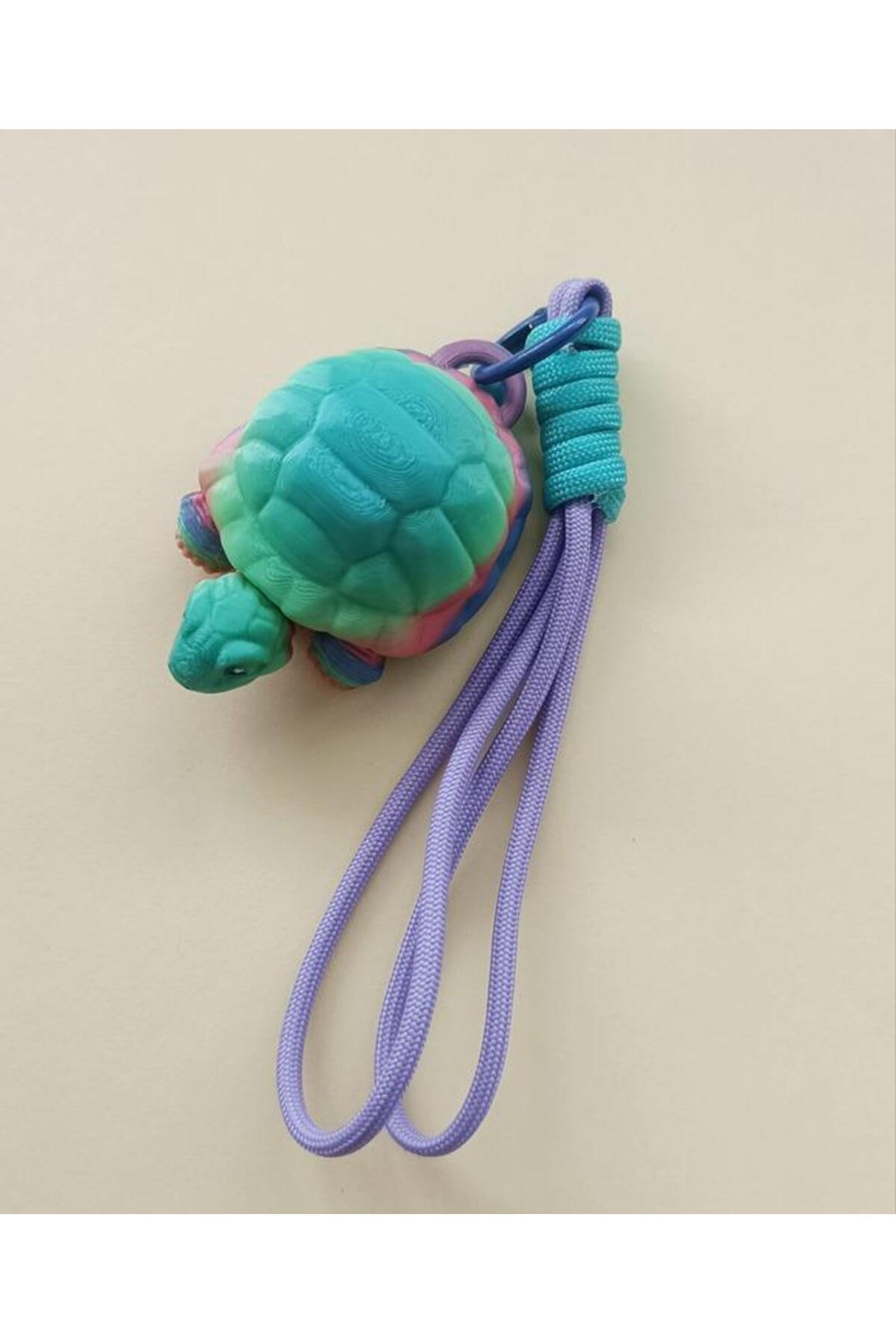 Hd Marketim Anahtarlık Çanta Süsü Kaplumbağa Oynar Eklem Rainbow Multicolor Oyuncak Yılbaşı Doğum Günü Hediye fotoğrafı 6 (önizleme)