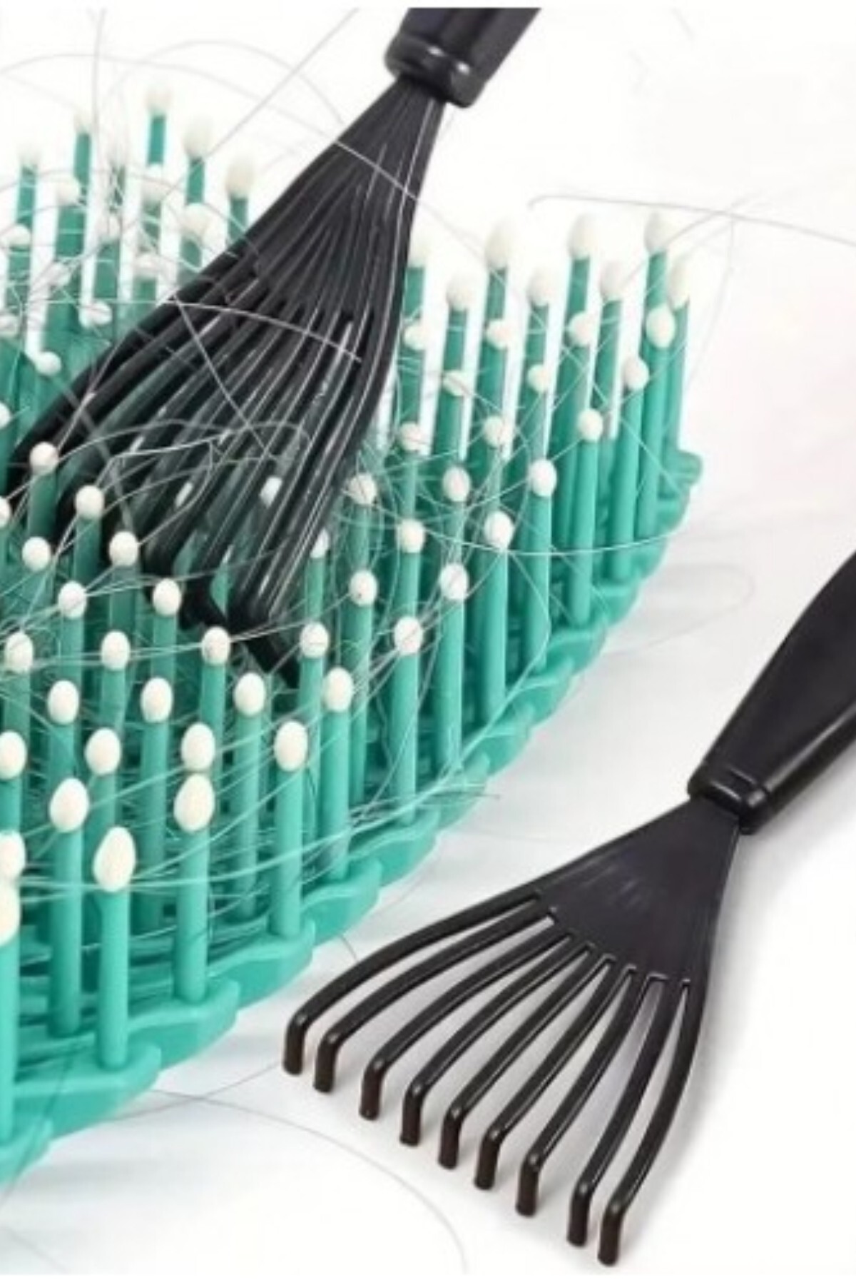 Kitchen Dream Pratik Saç Fırçası ve Tarak Temizleme Aparatı 2 Adet Tarak Temizleyici Mini Tırmık — مشکی KD-0844