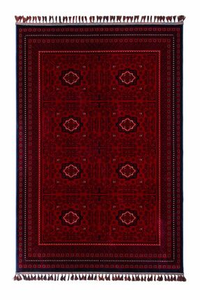 Elvey Home Afgan Vintage Kaymaz Taban Gerçek Kadife Bambu Sık Dokuma Otantik ...