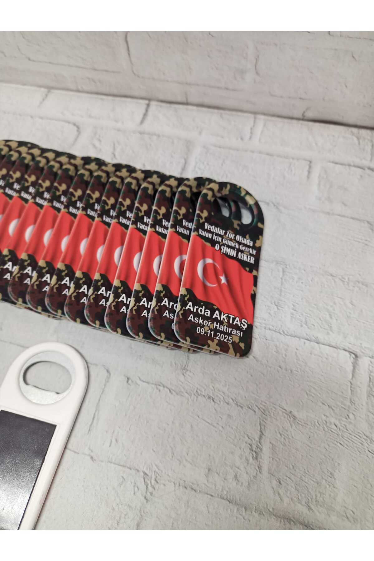 onuratasarlat 25 Adet Uzun Açacak Asker Hatırası Magneti fotoğrafı 2 (önizleme)