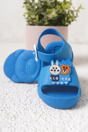 Rexven Erkek/Kız Çocuk Mavi Kaydırmaz Tabanlı Hayvan Figürlü Günlük Rahat Yaz...