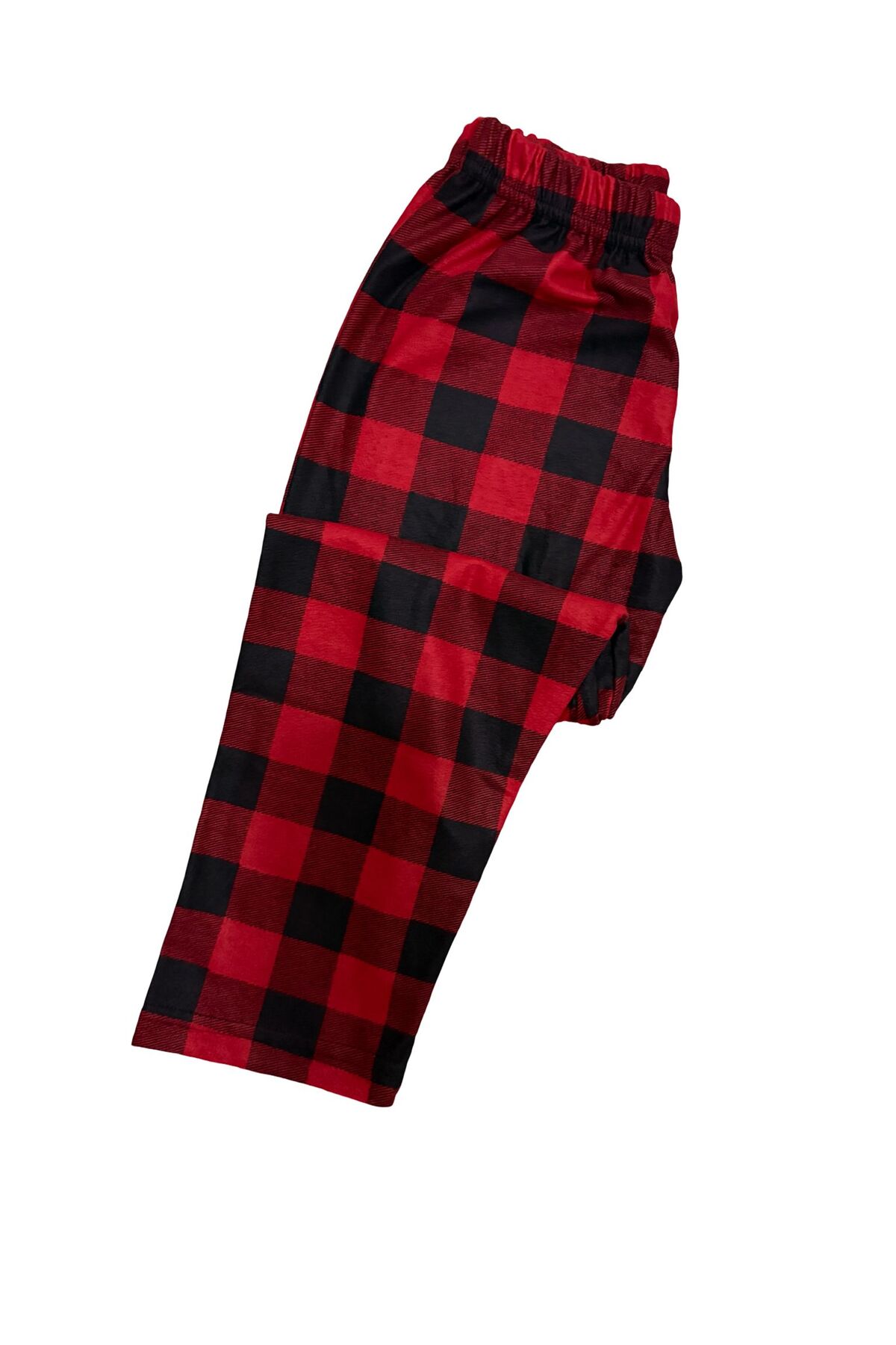 mışıl mışıl kids Kız Erkek Çocuğa uygun Kırmızı Siyah Kareli Düğmeli Süet Kumaş Pijama Takımı fotoğrafı 6 (önizleme)