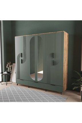 Teen & Bright EKİN 6 KAPAKLI ÇEKMECELİ GARDIROP - MDF KAPAK