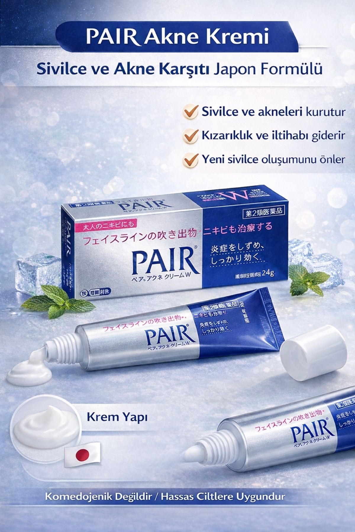 Dermatology Cream ライオン Lion Pair Acne Cream 24 g ve Akne Karşıtı Japon Krem - Fiyatı