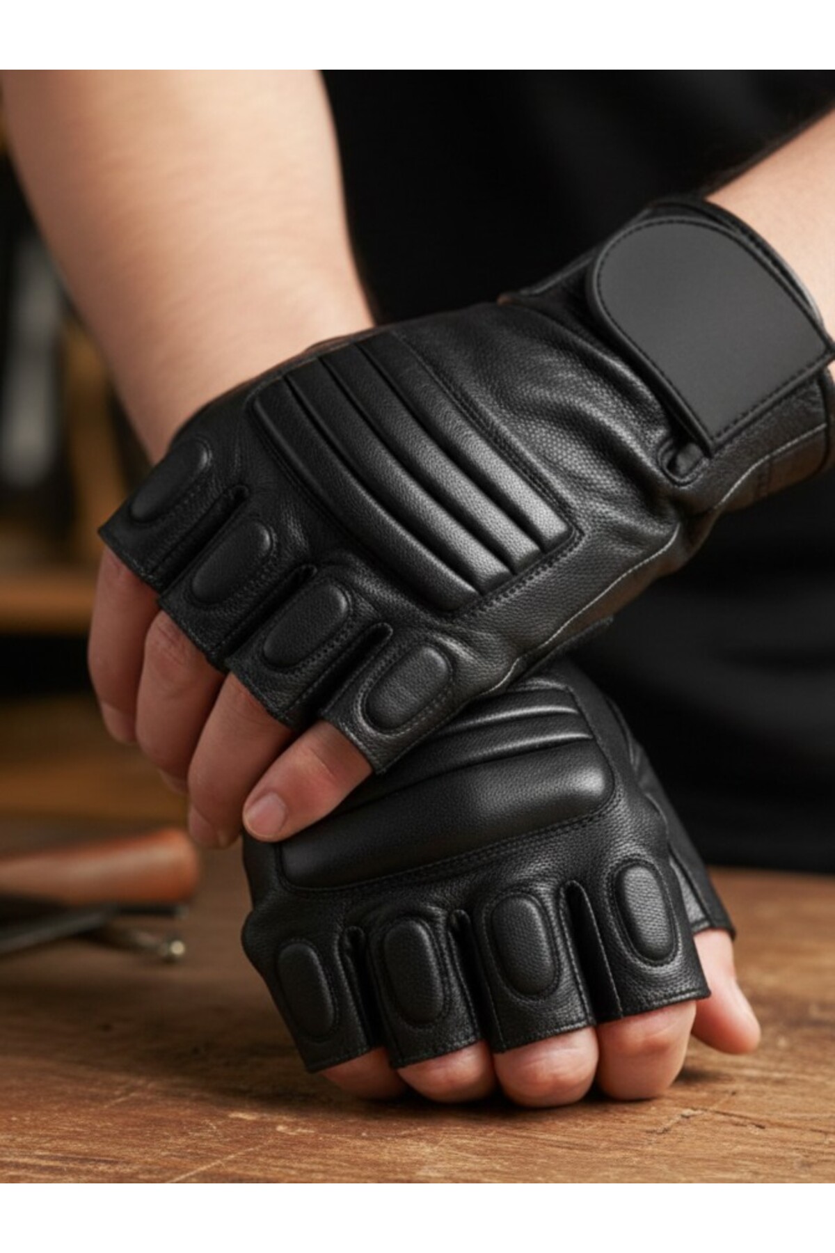 Algitsin O L A  Unisex Suni Deri Eldiven+Standart Beden+Şık tasarım - Görsel 5