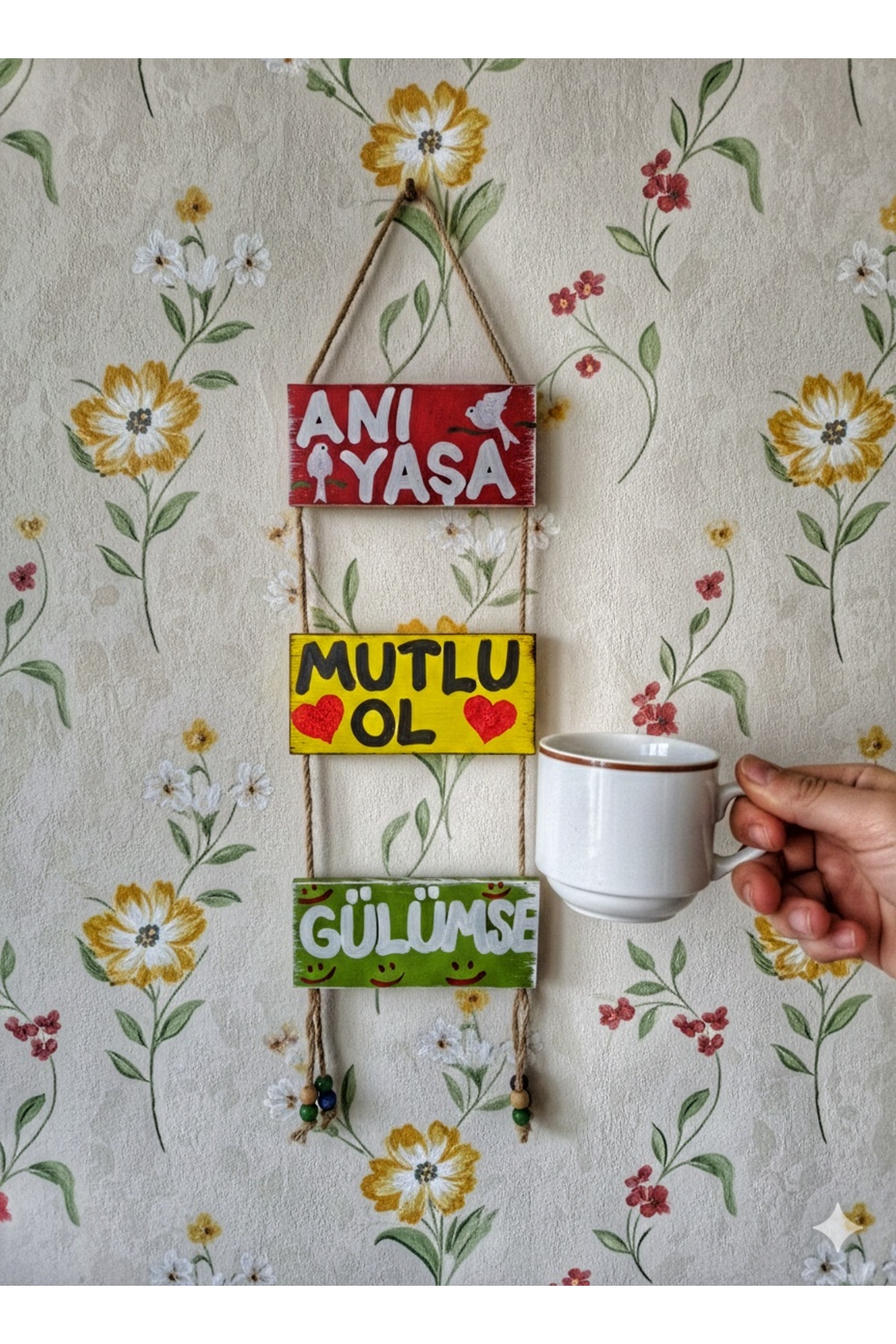Tiny panel set with3 ropes, each 8×15 cm,balcony,garden,wall decor