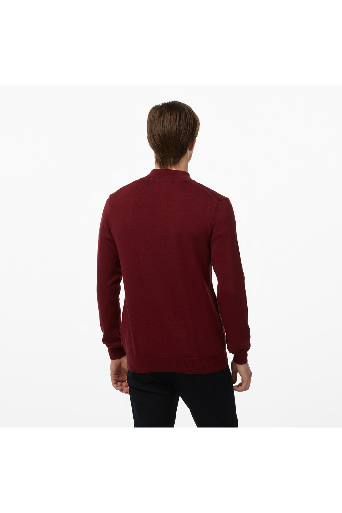 Nautica  Erkek Bordo Classic Fit Kazak - Görsel 2