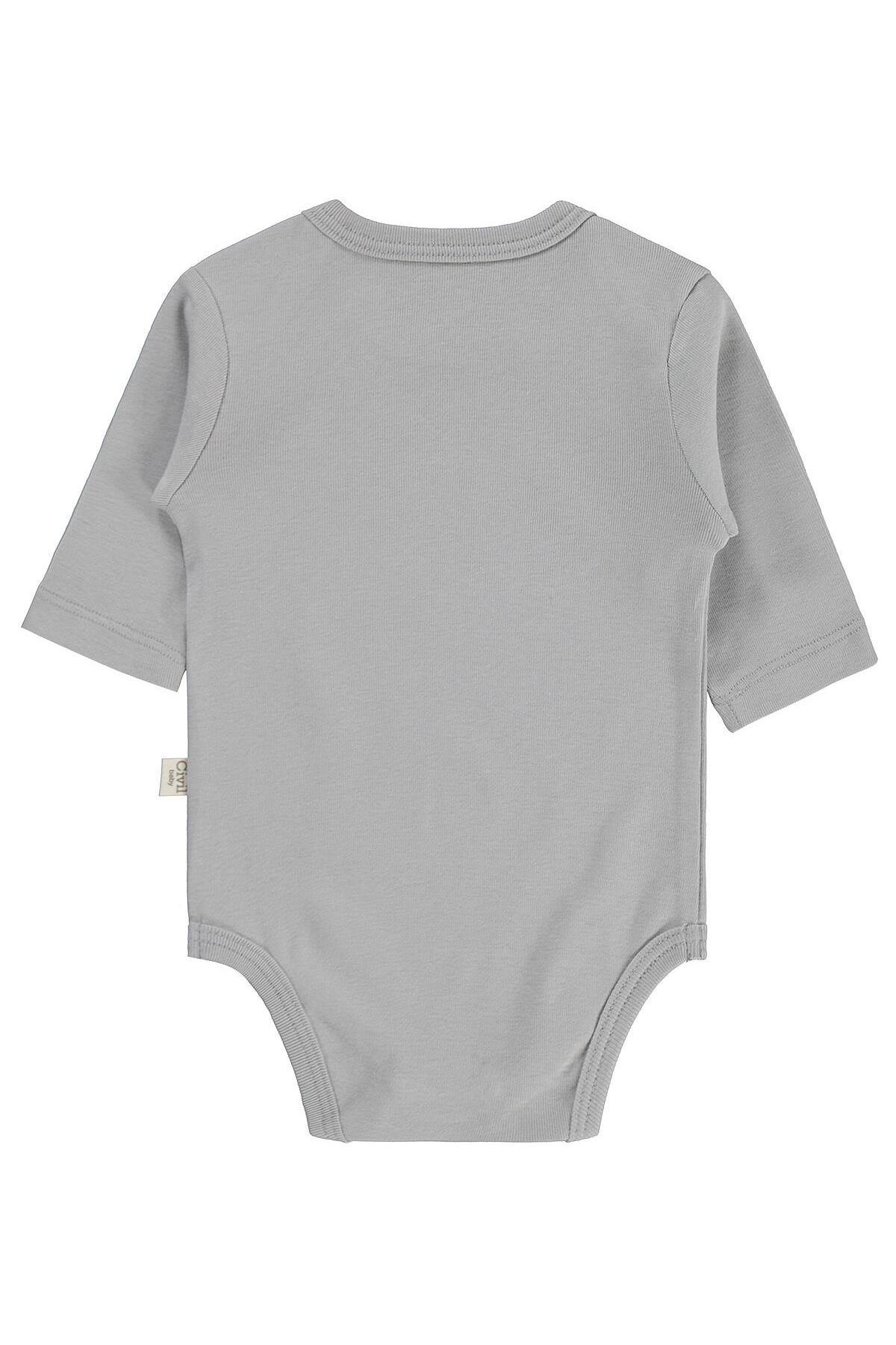 Civil Baby Basıc 3 Lü 0-36 Ay Çıtçıtlı Badi - Kahverengi 18-24 Ay fotoğrafı 7 (önizleme)