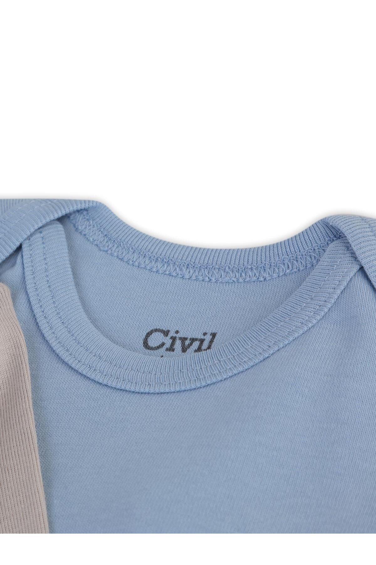 Civil Baby Basıc 3 Lü 0-36 Ay Çıtçıtlı Badi - Kahverengi 18-24 Ay fotoğrafı 4 (önizleme)