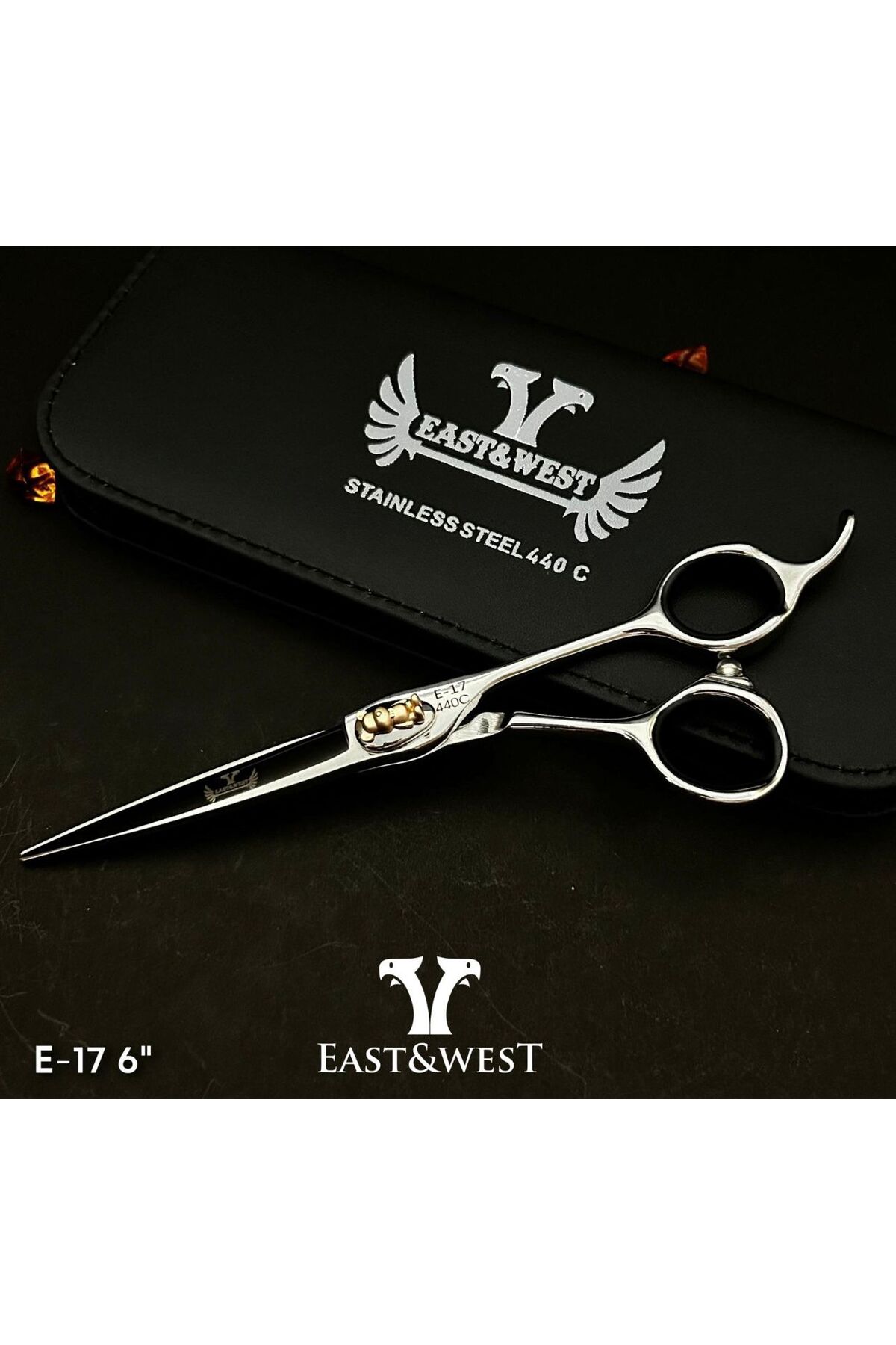 EAST&WEST PREMİUM BERBER & KUAFÖR MAKASI 440 C JAPON ÇELİĞİ DÜZ