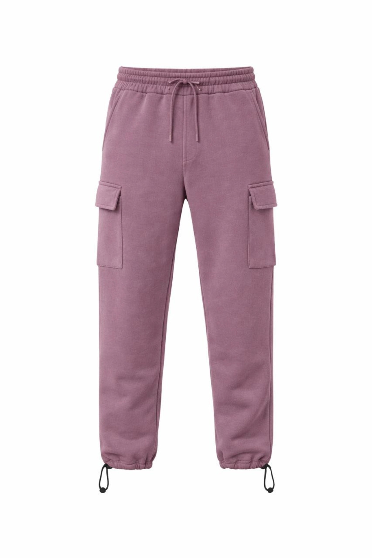 pilelistore Baggy Üç İplik Kargo Cepli Eşofman Ayarlanabilir Paça Beli İpli Pantolon - Gül Kurusu fotoğrafı 2 (önizleme)