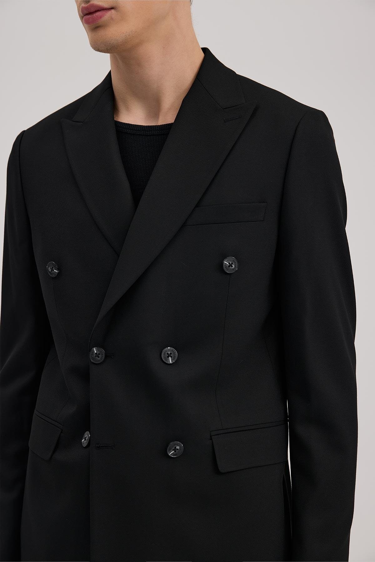 Siyah Slim Fit Sivri Yaka Takım Elbise — مشکی JK00SF02M021 — تصویر 3 از 5
