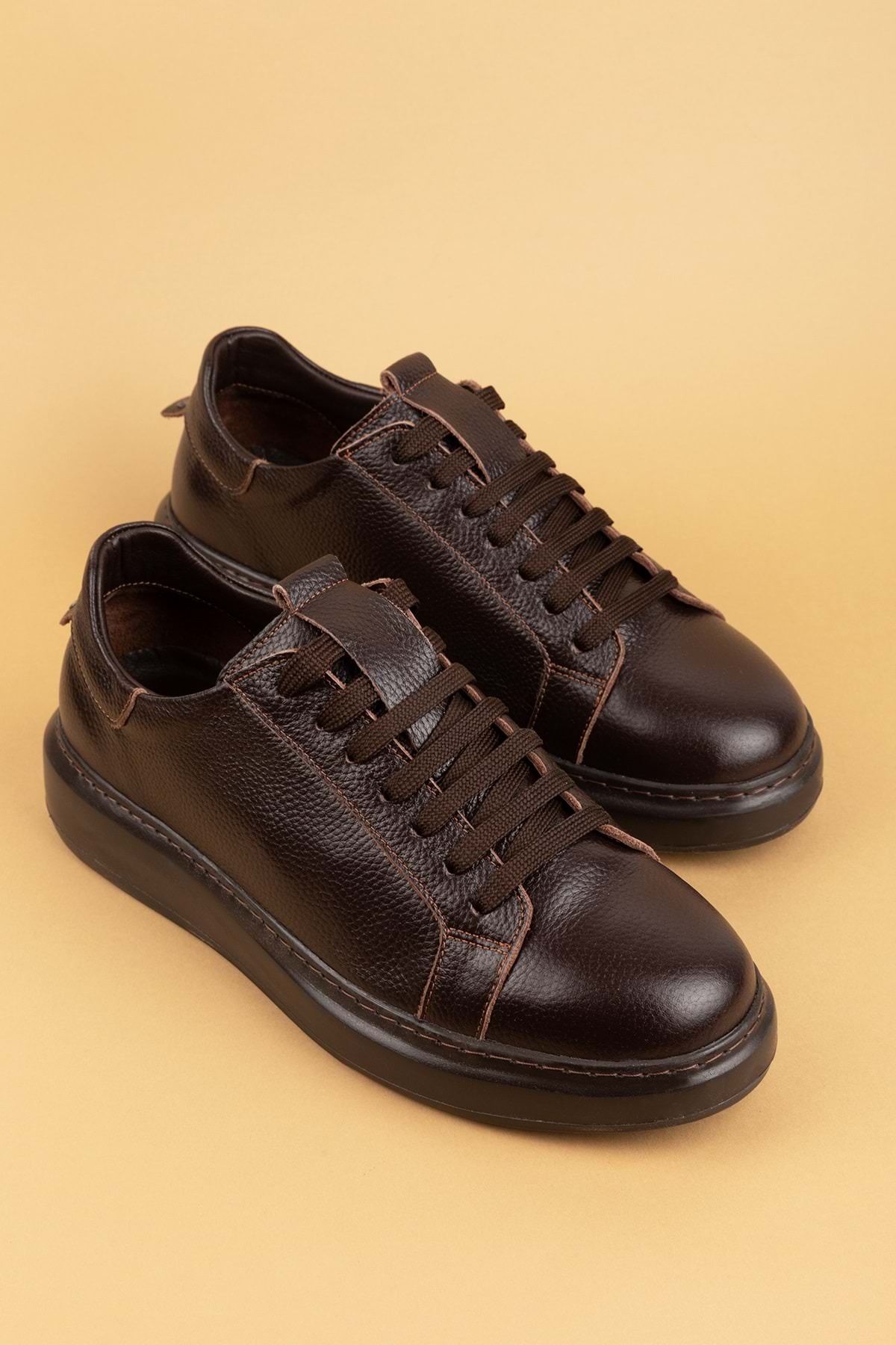 Outside Genuine Leather Casual Casual Shoes mals.352 Brown