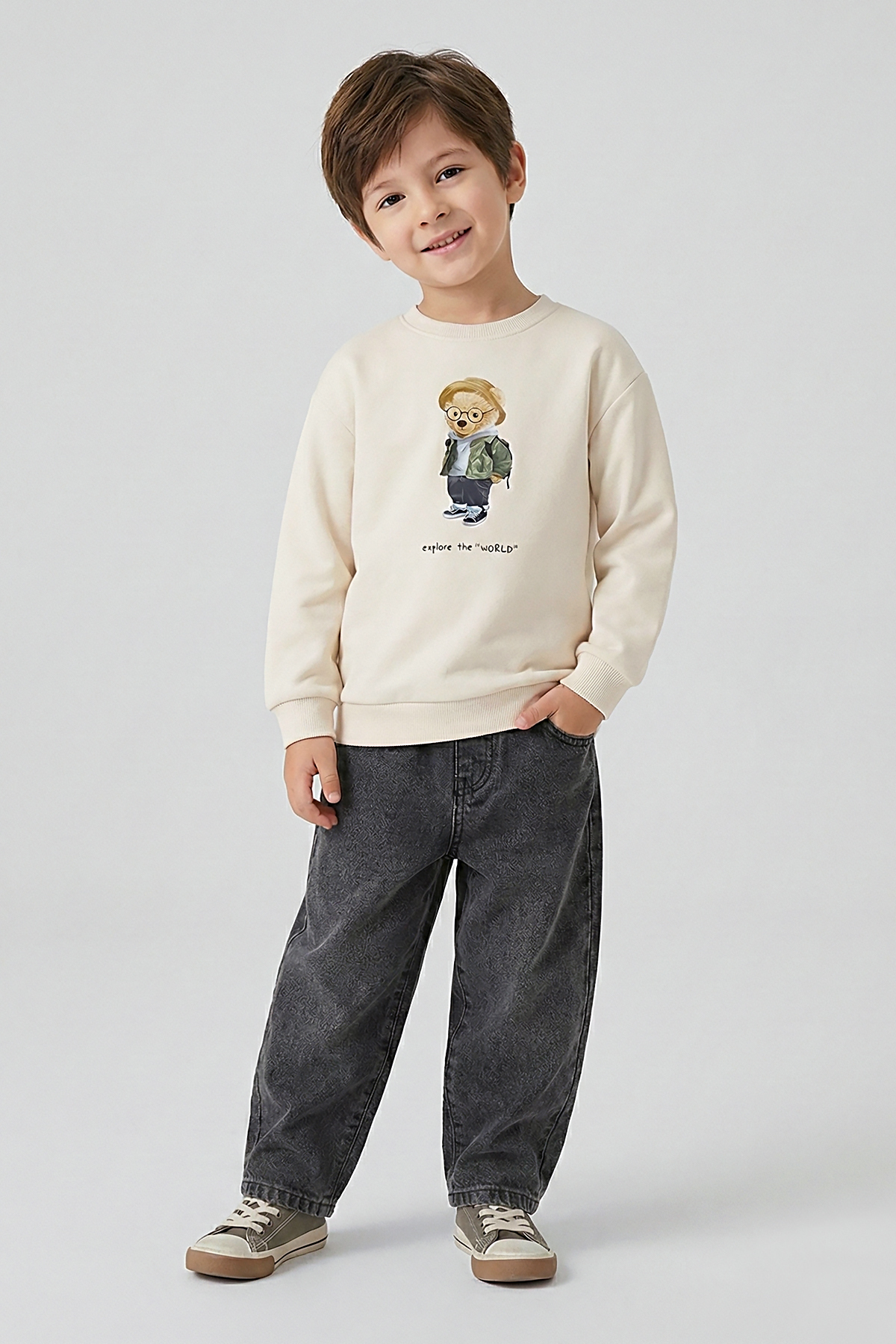 Dmb Beli Lastikli Baggy Kalıp Kız - Erkek Unisex Jean 2 'li Seri fotoğrafı 5 (önizleme)
