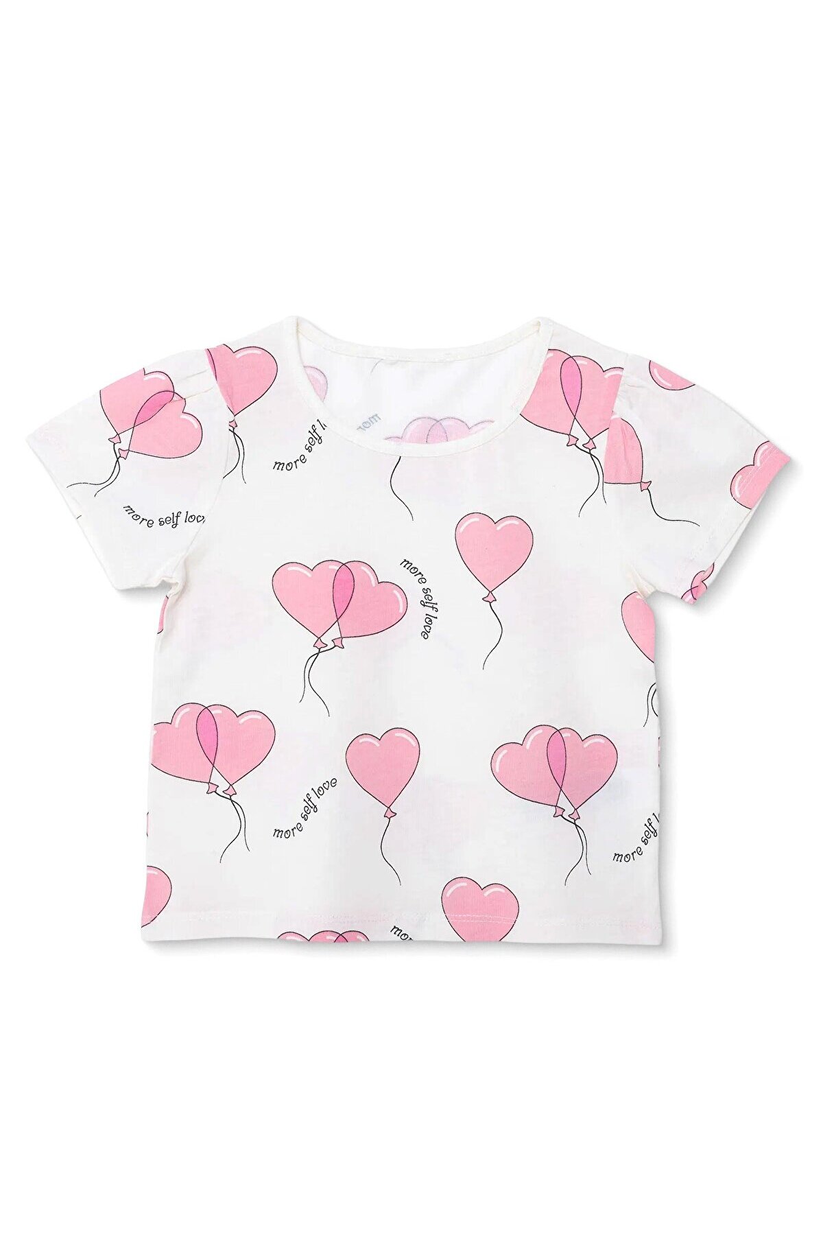 HelloBaby HelloBaby Baby Girl T-Shirt Heart Printed Crew Neck Short Sleeve