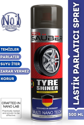 ProSaüber Oto Lastik Parlatıcı Sprey - Su İtici & Toz Tutmayan Hızlı Cila Etk...