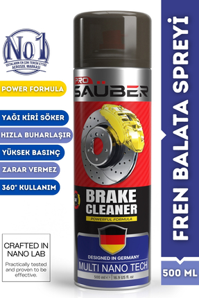 ProSaüber Fren Balata Temizleyici Sprey 500ml Power - Hızlı Kuruyan Yağ & Kir...