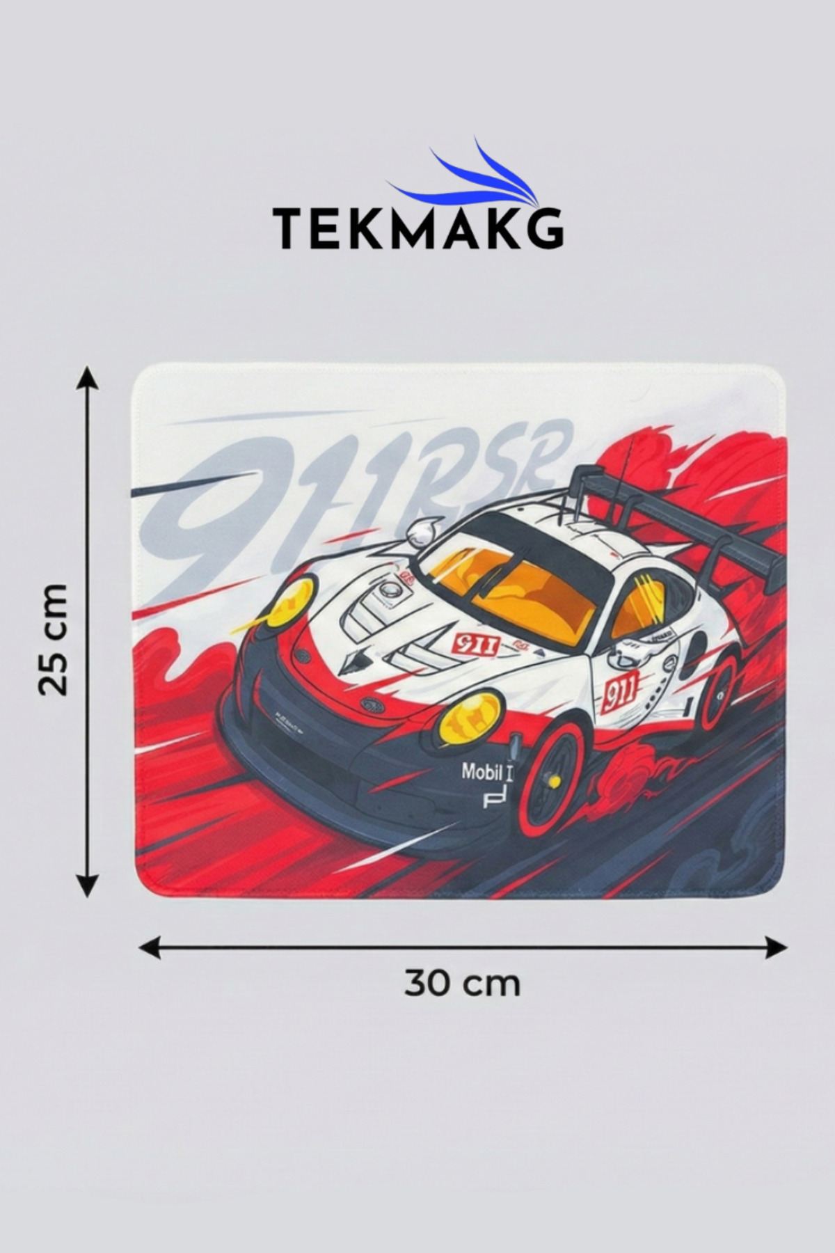 Yarış Arabası Desenli Gaming Mouse Pad 30x25 cm Kaymaz Taban Oyuncu Mousepad