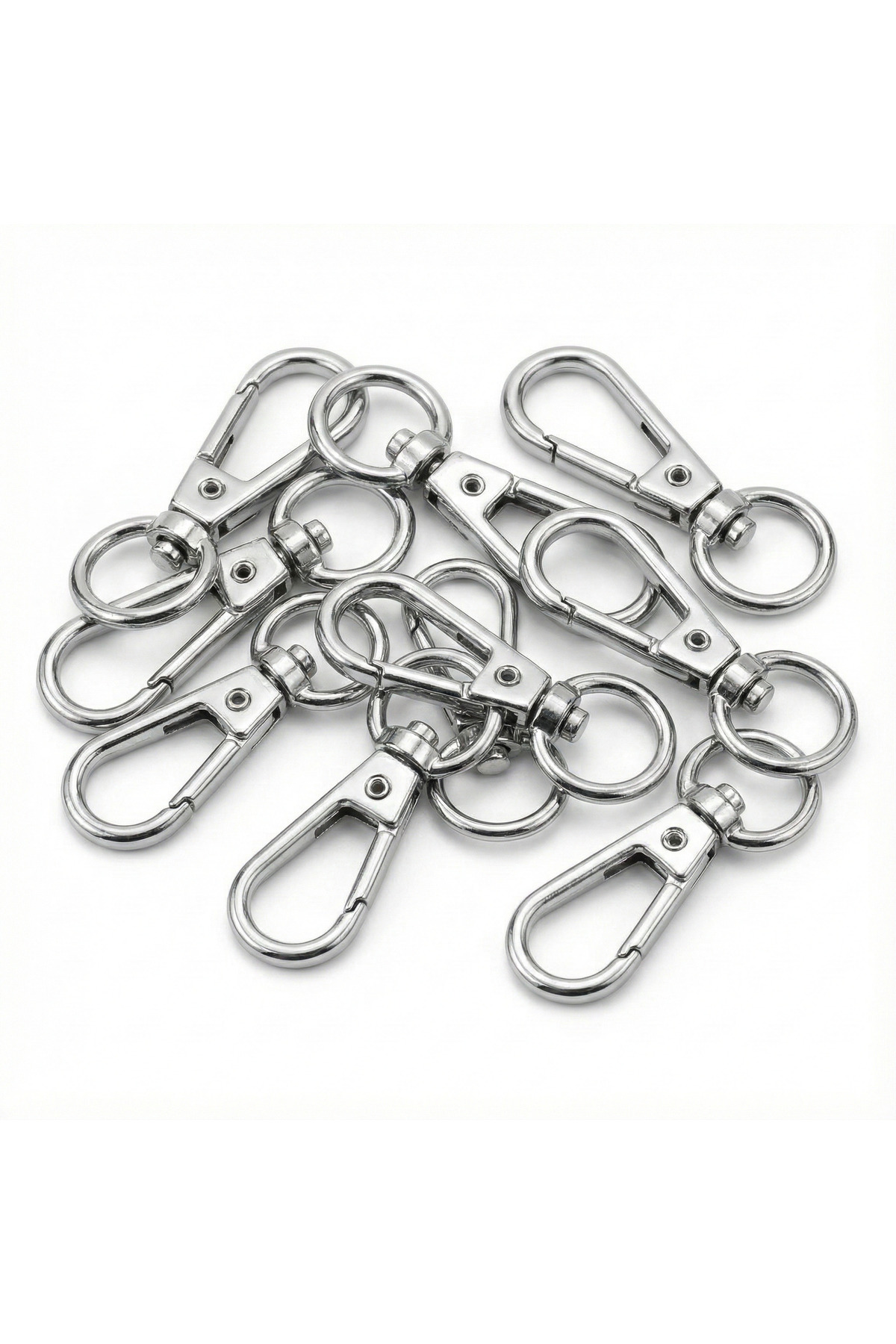 1.3 Cm Spring Hook Nickel (SILVER) - Metal Bag and Wallet Hanger Clip - 5 PCS