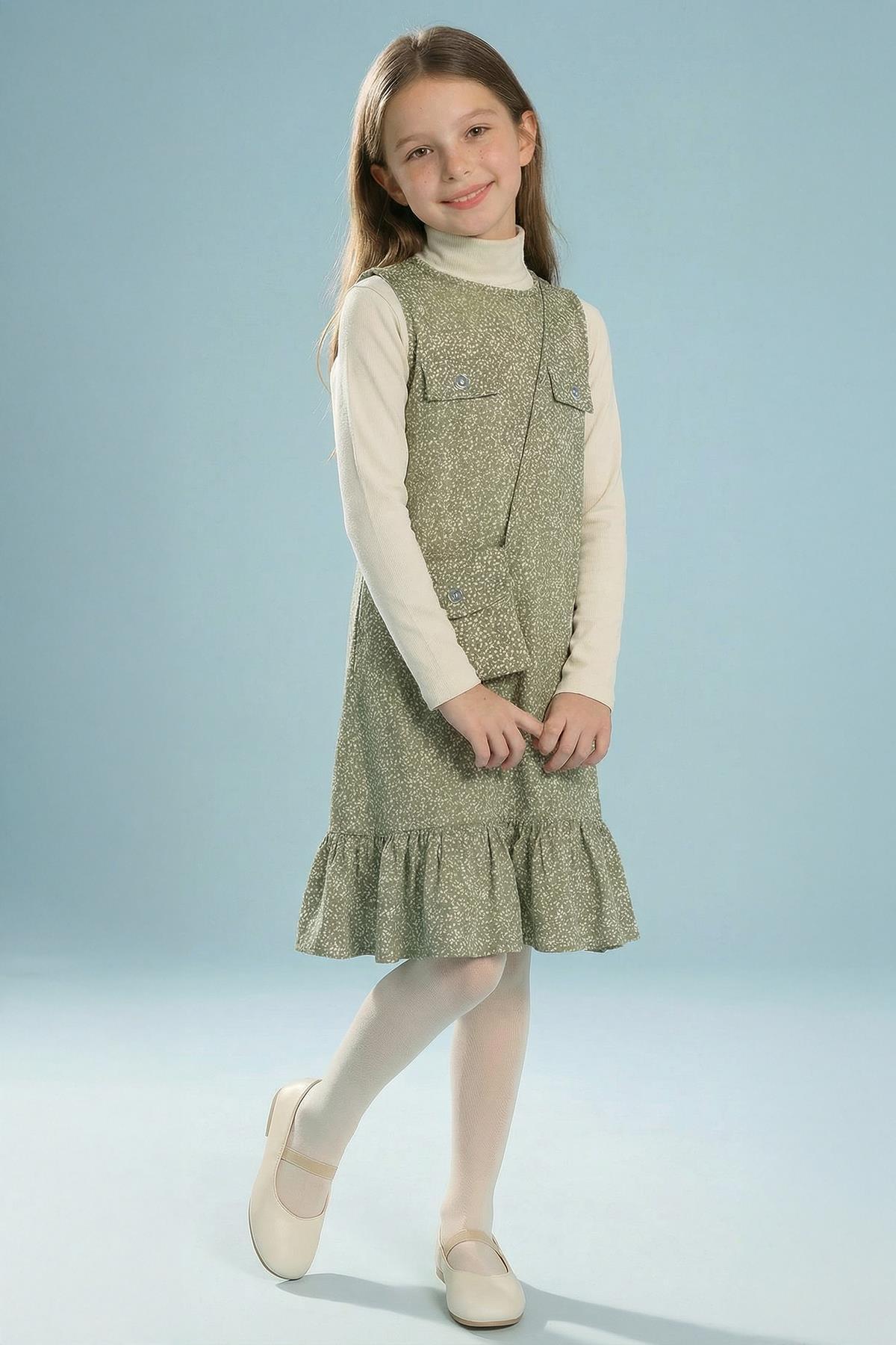 Perendi Kız Çocuk Çantalı Jile Elbise ve Badi fotoğrafı 2 (önizleme)