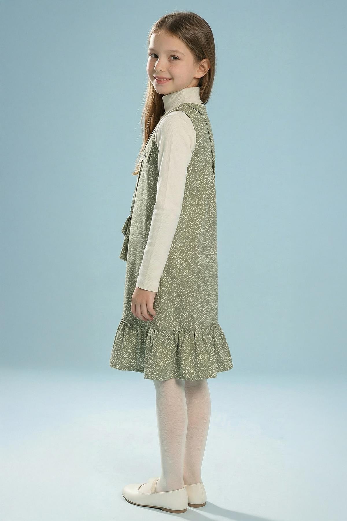 Perendi Kız Çocuk Çantalı Jile Elbise ve Badi fotoğrafı 4 (önizleme)