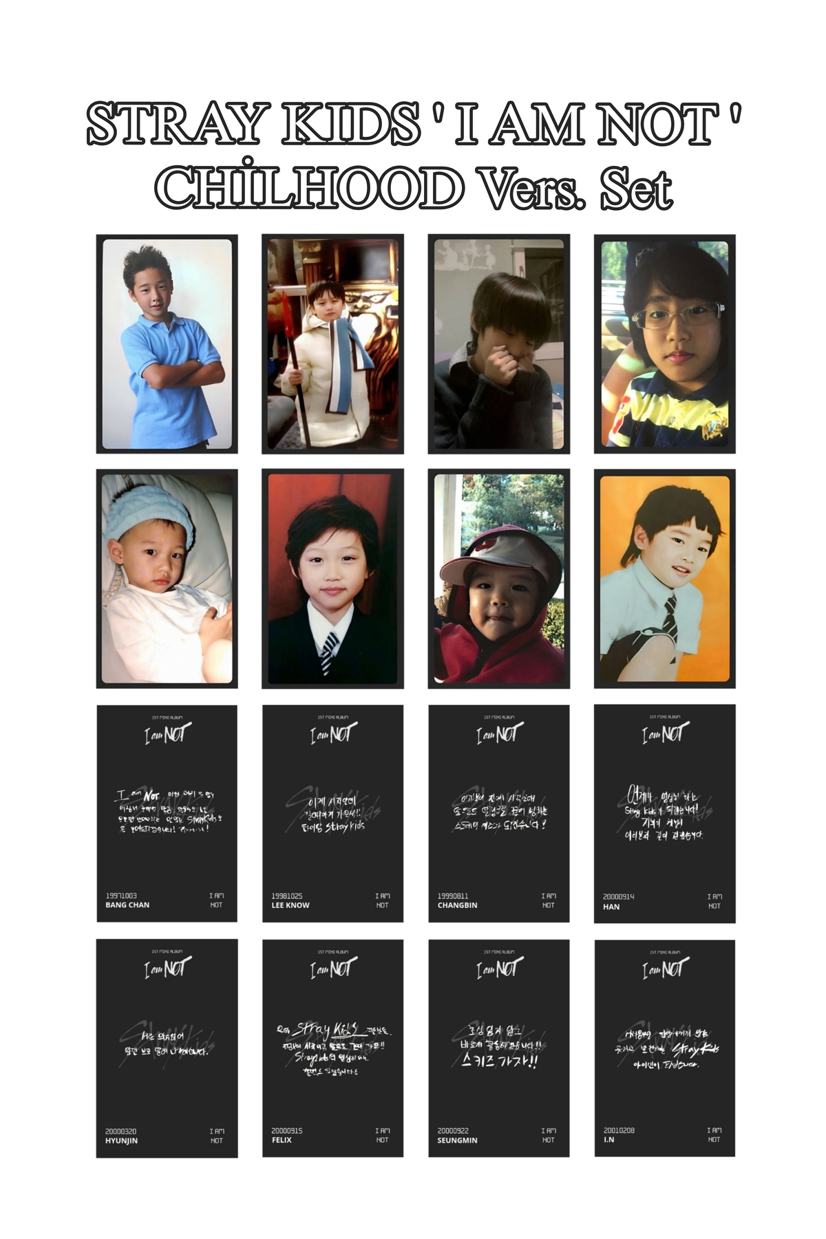 Sntay STRAY KIDS Fotokart seti I AM NOT ' CHILHOOD VER. ' SET