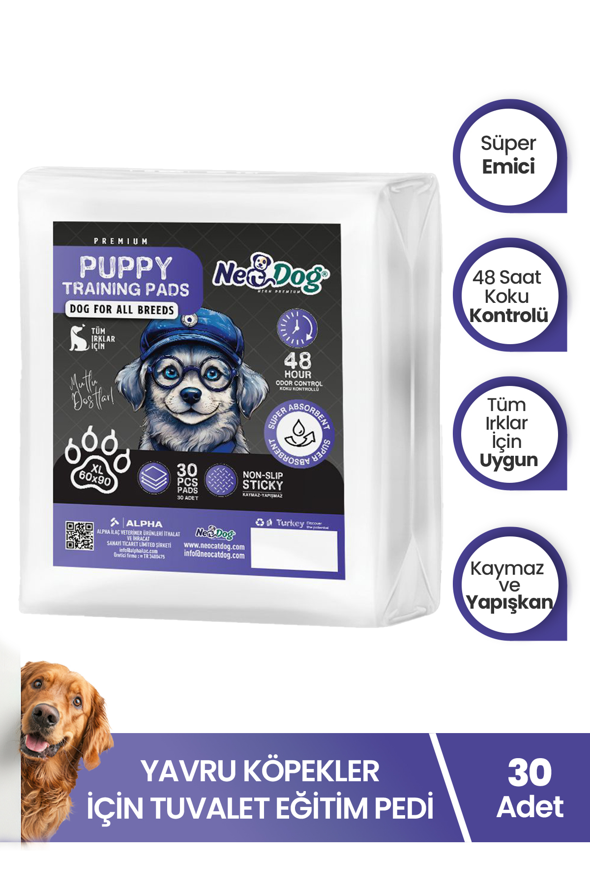NeoDog XL Köpek Çiş Pedi Sıvı Geçirmez Ultra emici Koku yapmaz