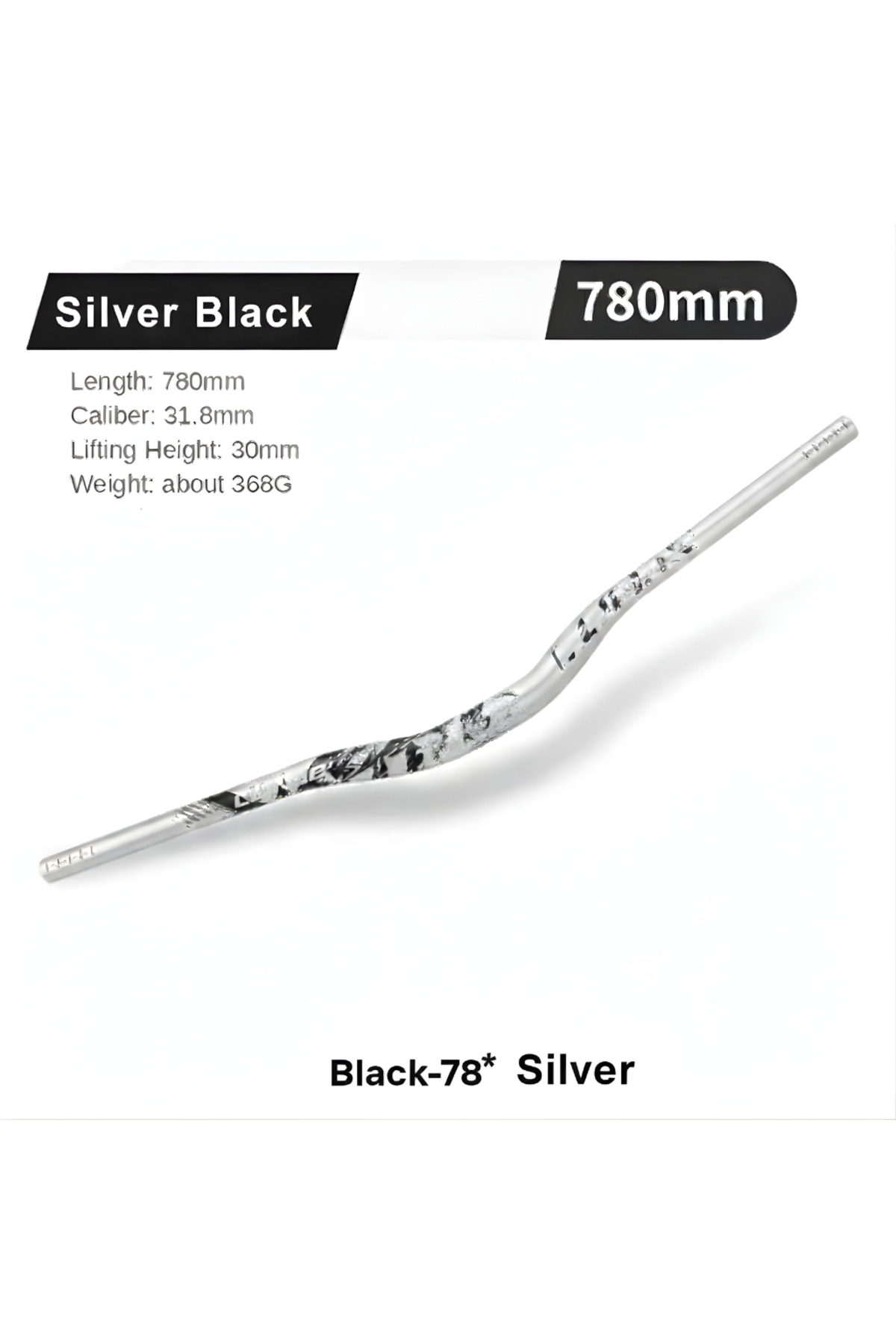 LUNJE Çift Renk Gidon 780mm Silver-Black