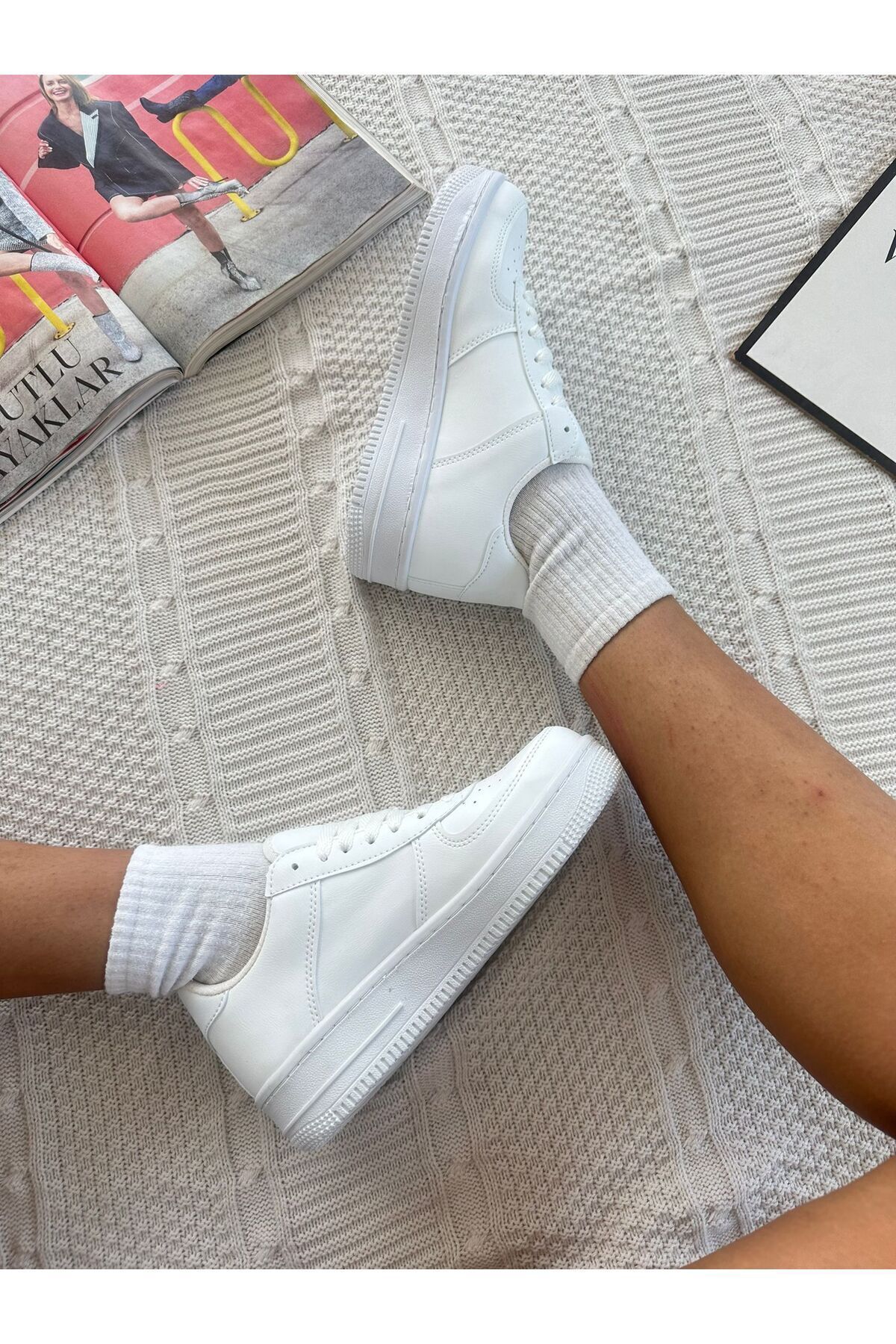 BENİMOLSUN  Unısex Beyaz Sneaker - Görsel 4