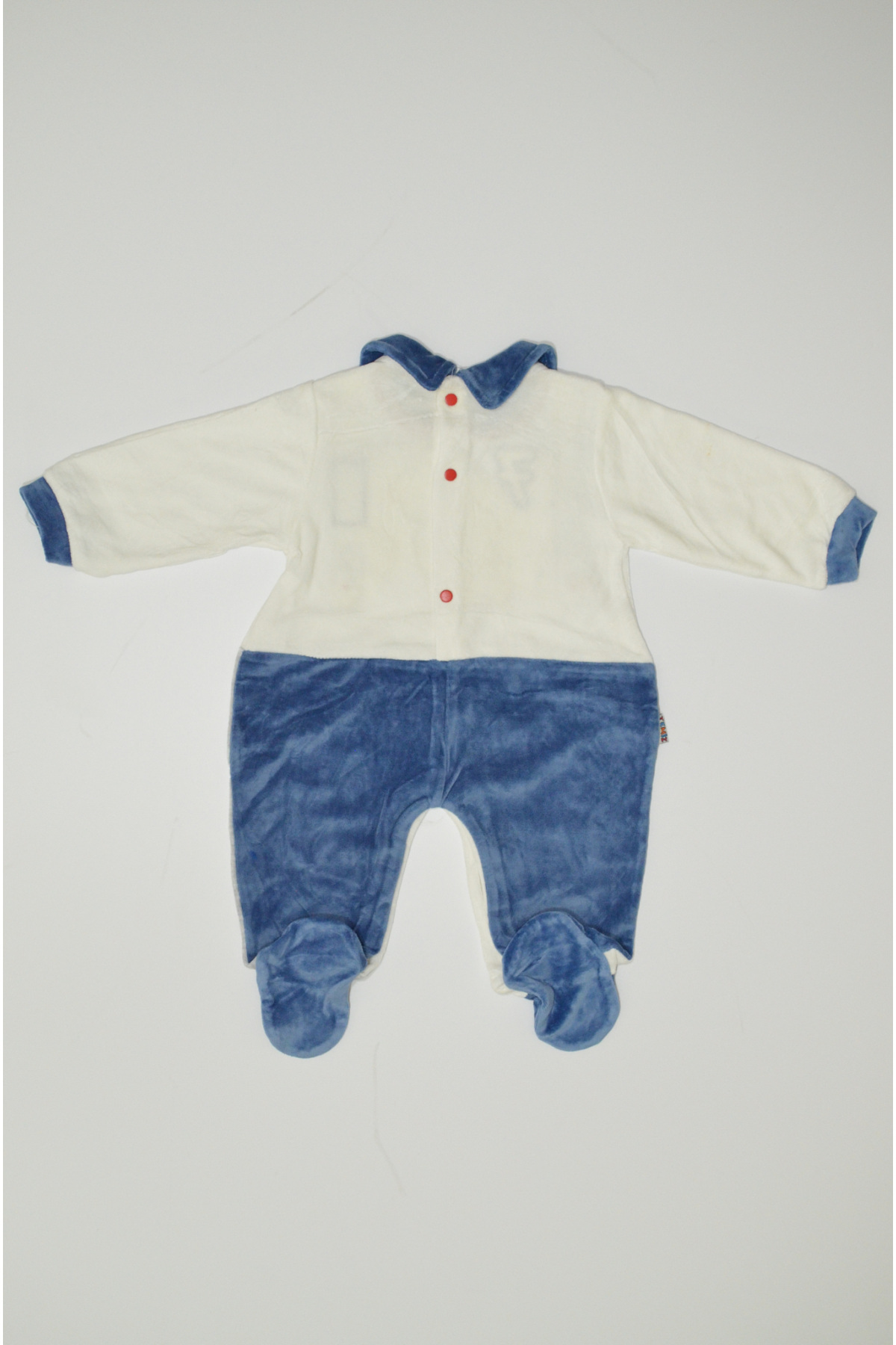 Baby Slon Kids Clup Kışlık kadife yedi cüceler nakışlı çıtçıt kapamalı patikli bebe yakalı erkek bebek tulumu fotoğrafı 2 (önizleme)