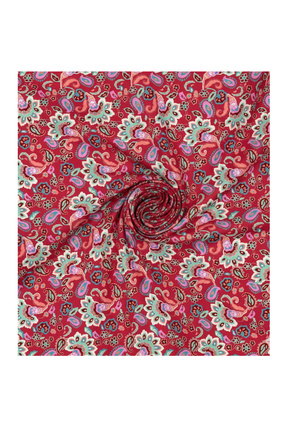 podyum baskı Kırmızı Etnik Desenli Dijital Baskılı Perde, Koltuk Kumaşı, Kırl...