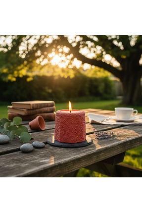 FREE AND ART Organik Soya Wax Dekoratif Beton Mum Parafin İçermez, İs Yapmaz ...