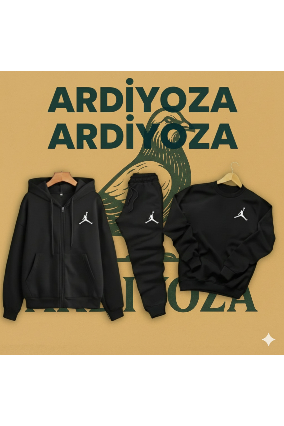 Ardiyoza Спортивний костюм на блискавці, 3 предмети (куртка, світшот, штани)