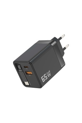Zoli 65W HIZLI ŞARJ CİHAZI MAKARALI ÇEK BIRAK SİSTEMLİ DAHİLİ TYPE-C KABLOLU ...