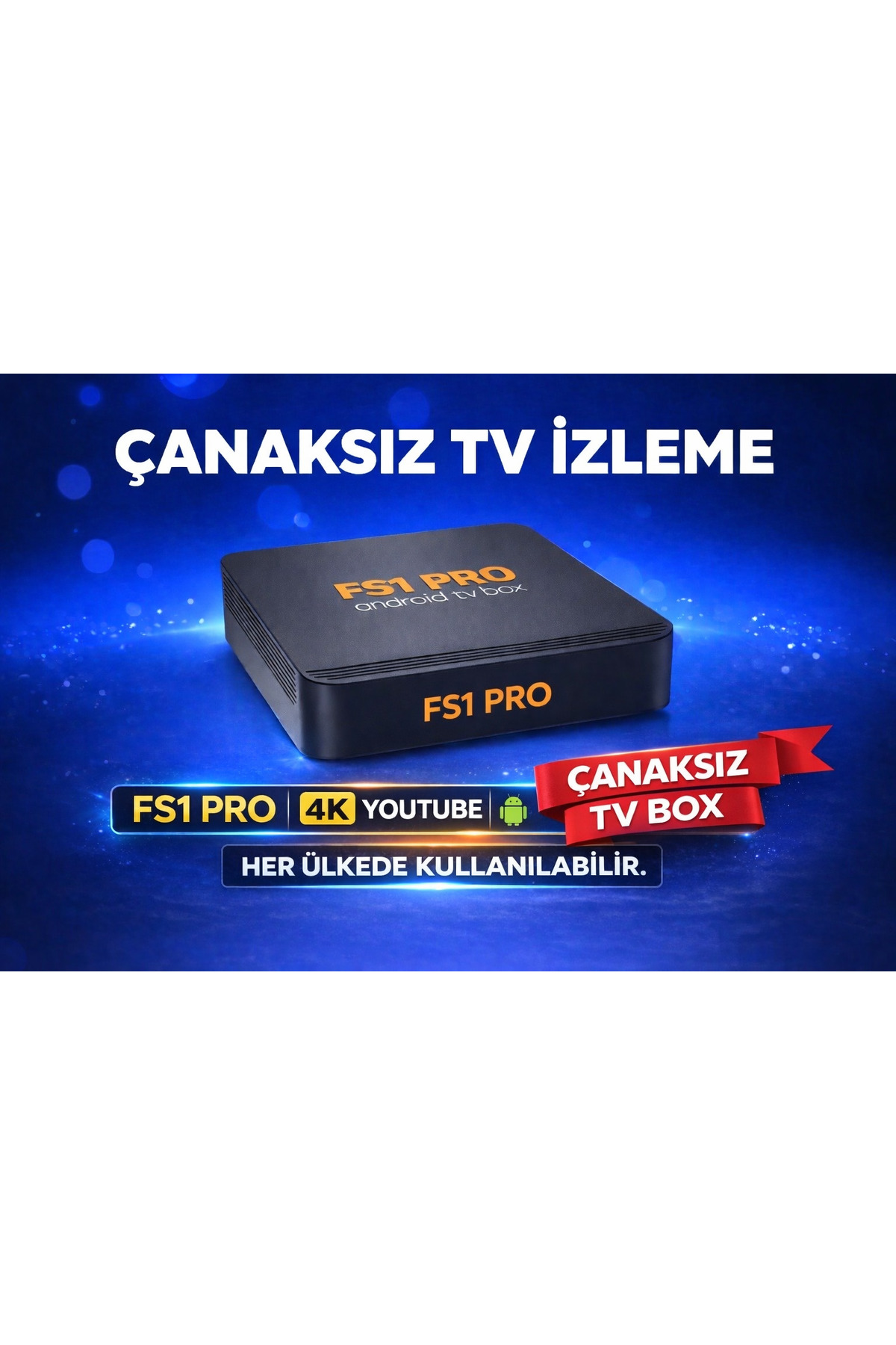 FS1PRO TEKNOLOJI 4K android Tv Box Çanaksız Tv İzleme FS1 PRO