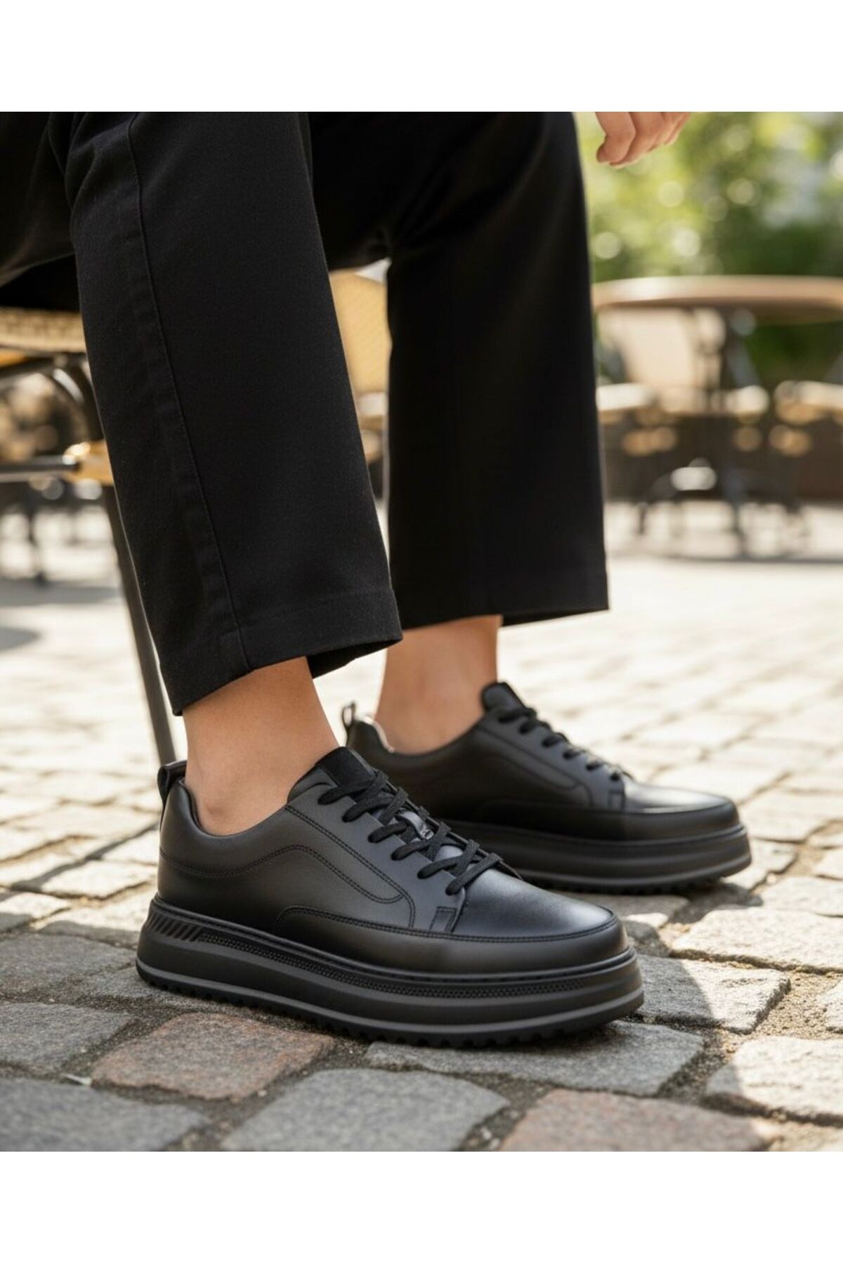 pololiza  %100 Hakiki Deri-Full Ortopedik Yüksek Taban Günlük-Nefes Alan Anatomik Yürüyüş Ayakkabısı-Rahat - Görsel 2