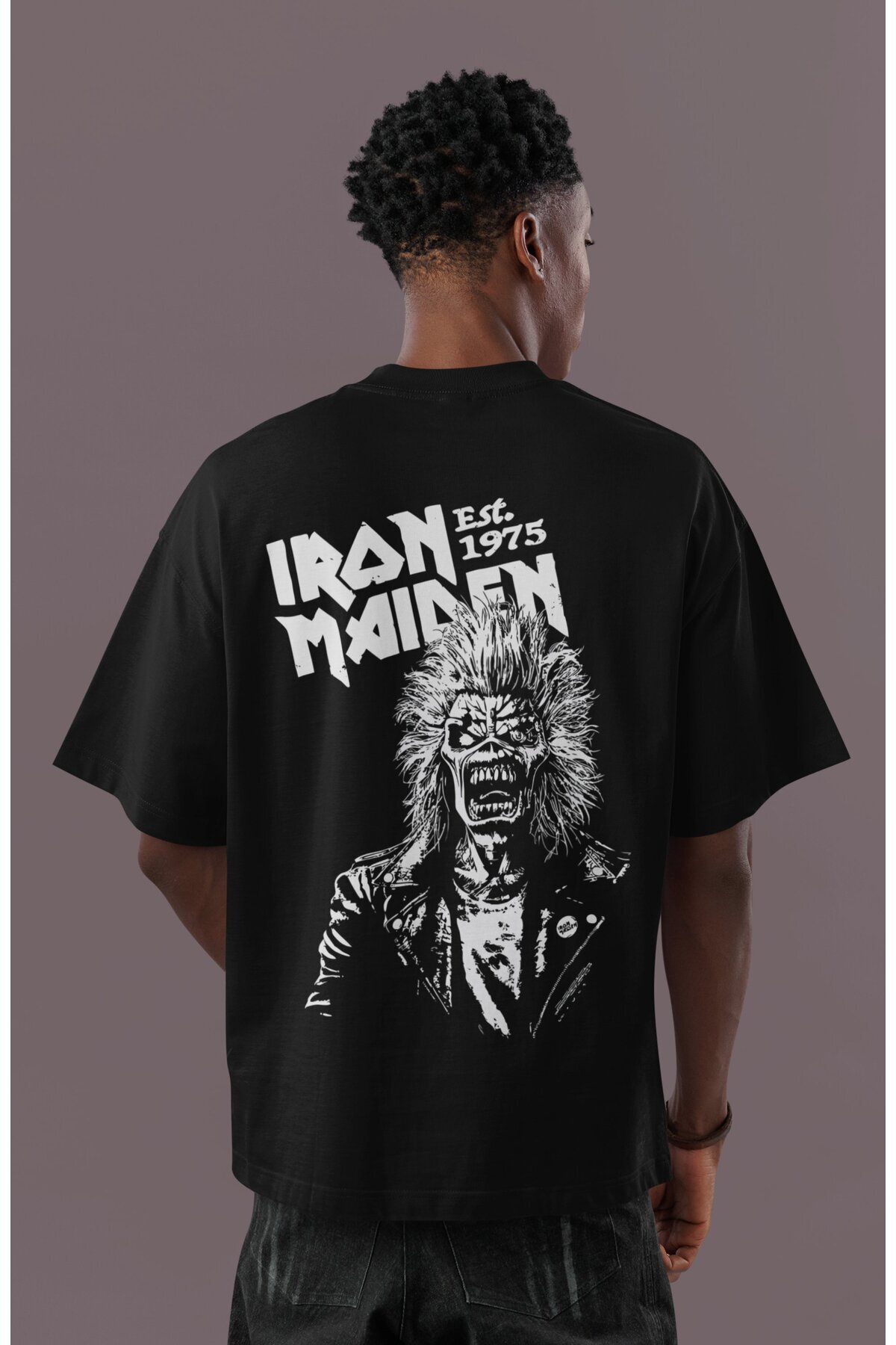 SEVBANO Iron Maiden 1975 Rock Metal Back Printed Unisex Oversized