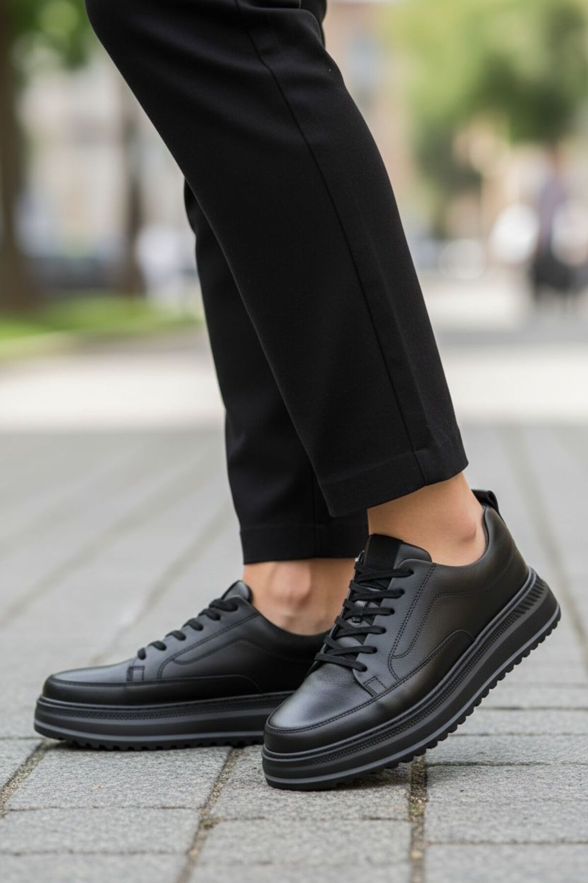 pololiza  %100 Hakiki Deri-Full Ortopedik Yüksek Taban Günlük-Nefes Alan Anatomik Yürüyüş Ayakkabısı-Rahat