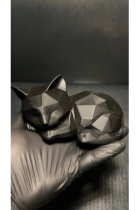 daısydecoratıon Dekoratif Kedi Figürü Kenar Desenli