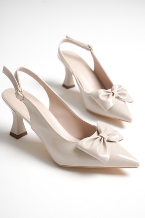 minnose Arkası Açık Sivri Burunlu Fiyonk Detaylı İnce Topuklu Rahat Ve Şık St...