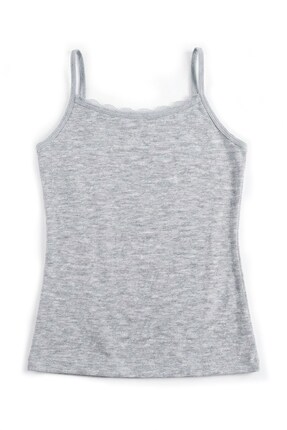 Öts Kız Çocuk Atlet Ribana İp Askılı Dantel Detaylı (%96 Pamuk - %4 Elastan)