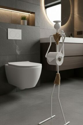 Grandmix Dekoratif Tuvalet Kağıdı Askısı İnsan Figürlü Minimalist Tuvalet Kağ...