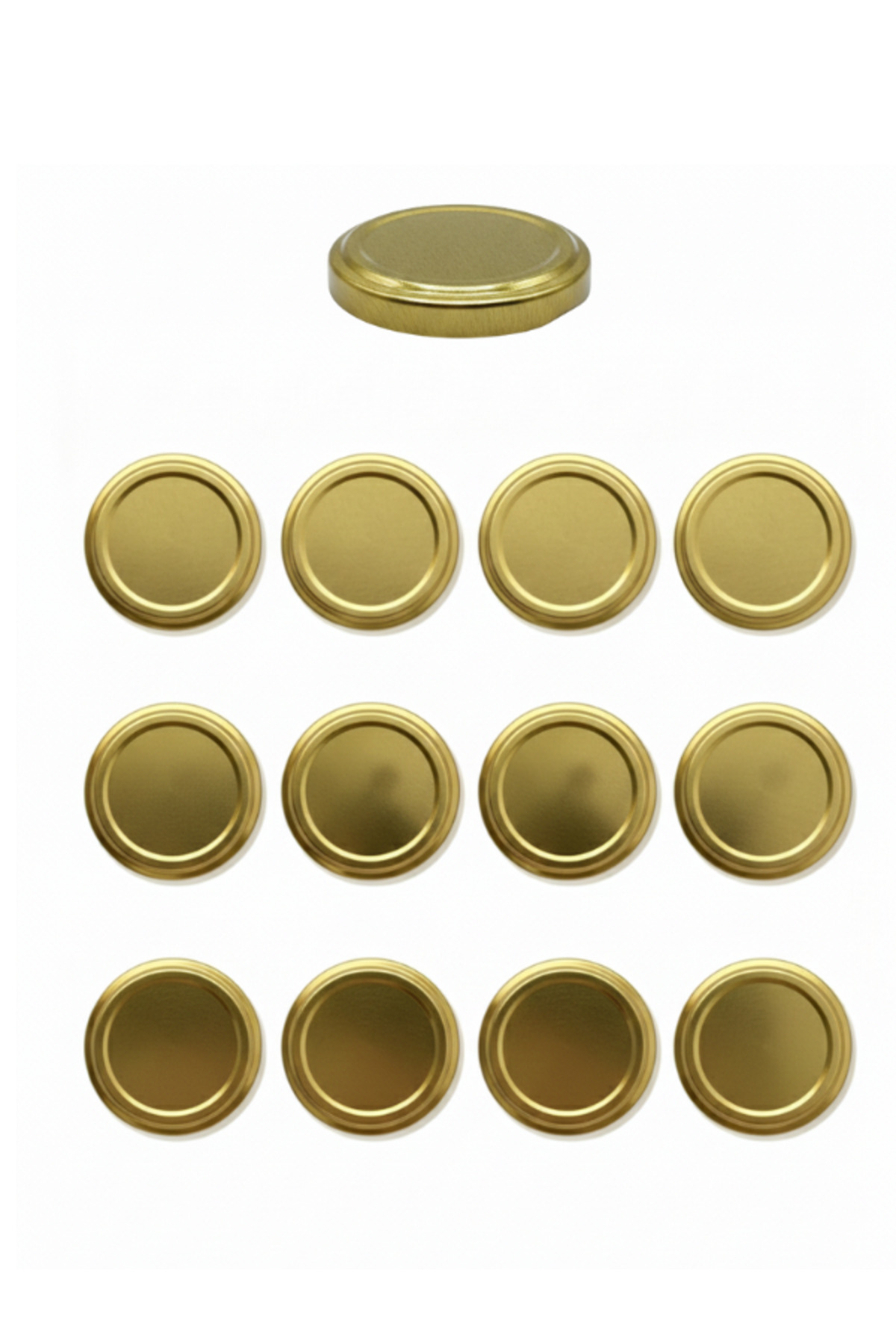 12 x Gold Jar Lids – 53mm (Compatible with 190cc jar)