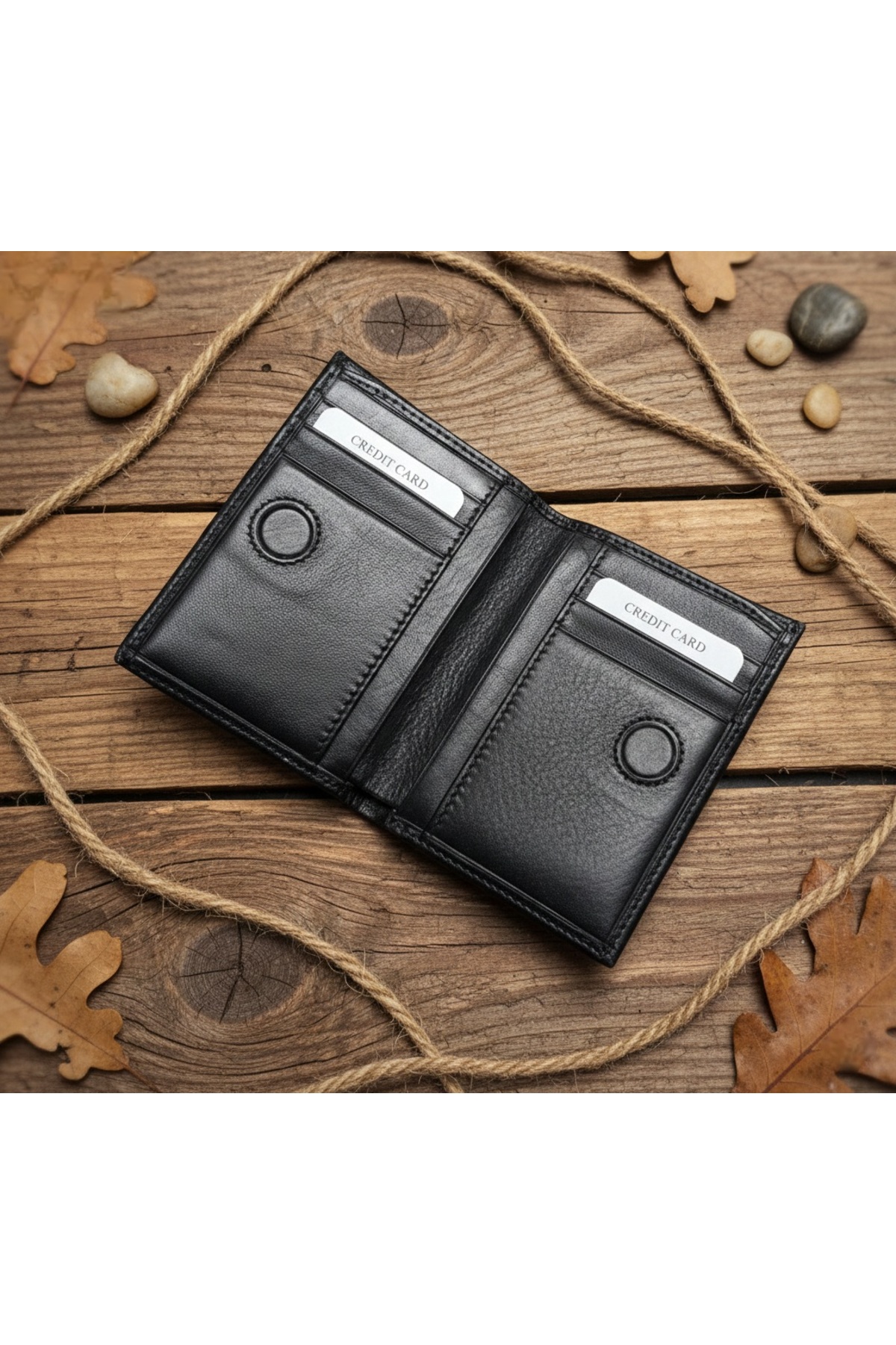 PASSTELL  Erkek Mıknatıs Kapamalı %100 Hakiki Deri Cüzdan Ve Kredi Kartlık