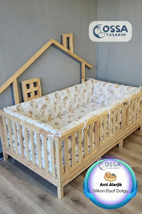 yasetex tasarım Montessori Yatak ve Beşik İçin 4 Kenar Koruma Seti Gökkuşağı ...