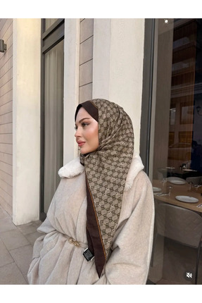 diorel Yün İpek İthal A Kalite Çift Taraflı Şal Kahve