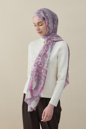 diorel Etnik Desen Yün İpek Şal