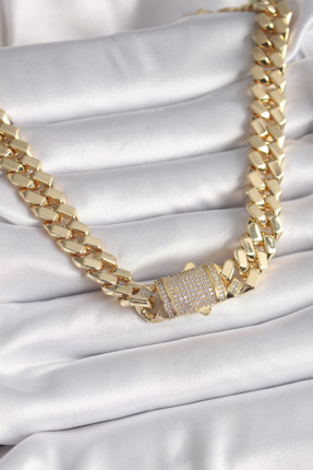 shopwave Pirinç Gold Renk VIP Exclusive Seri Gurmet Model Kadın Kolye