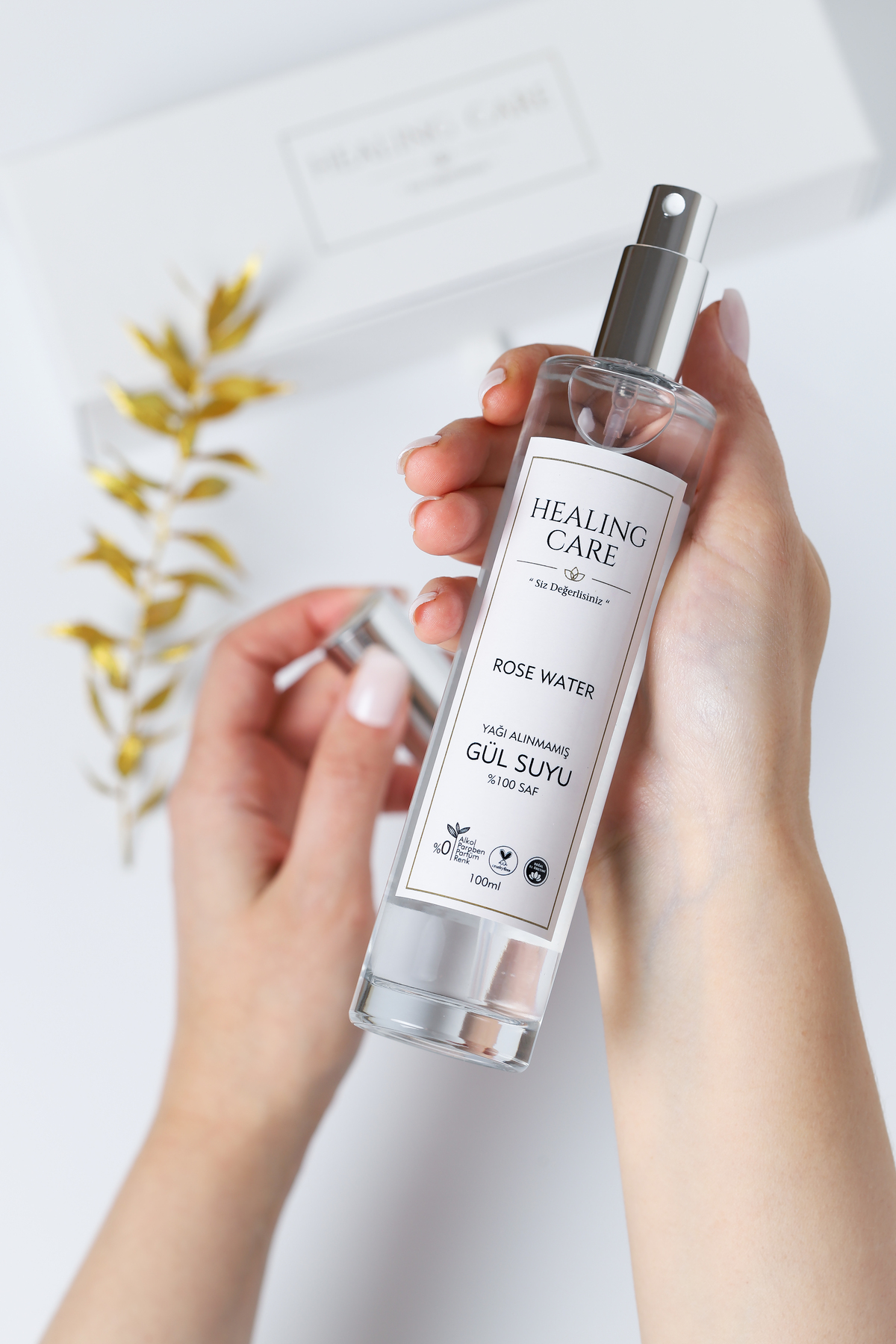 Saf Gül Suyu 100ml Cam Şişe Özel Ambalaj — Healingcare52 — تصویر 5 از 6