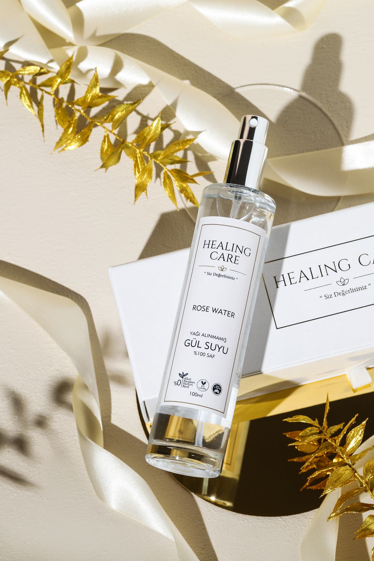 Saf Gül Suyu 100ml Cam Şişe Özel Ambalaj — Healingcare52 — تصویر 6 از 6